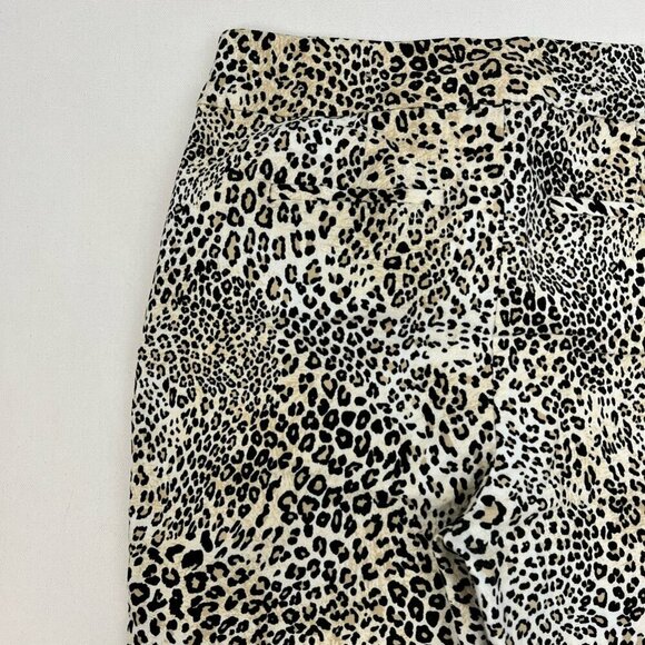 Chicos Womens Cropped Pants Multicolor Leopard Pockets Pull On Stretch 4R - Picture 3 of 10